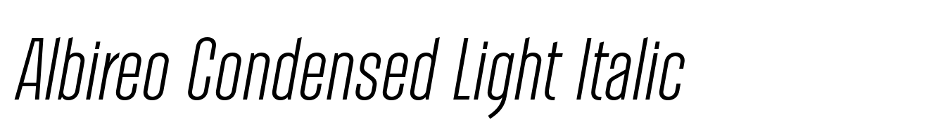 Albireo Condensed Light Italic